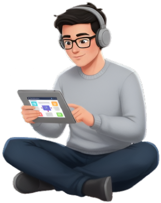 Student reading digital content